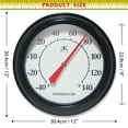 thumbnail image 3 of Infinity Instruments 12 inch Traditional Classic Basic No Battery Required Built-in Hygrometer Indoor/Outdoor Thermometer for Patio, Porch, Living Room Essential Durable Wall Thermometer, Black, 3 of 7
