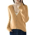 thumbnail image 1 of Lightweight Knit Cardigan Short Open Front Sweater Outerwear Casual Loose Fit Thin Fall Versatile Top, 1 of 6