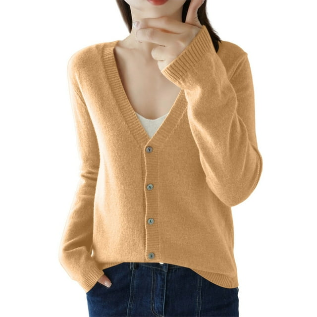 Lightweight Knit Cardigan Short Open Front Sweater Outerwear Casual Loose Fit Thin Fall Versatile Top