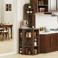 thumbnail image 4 of Costway 6-Tier Corner Shelf 63" Tall Corner Bookshelf with 2 USB Ports & Charging Station Brown, 4 of 9