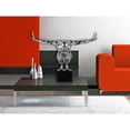 thumbnail image 5 of Modern Decorative Saluting Man Resin Large Sculpture 37" Wide x 19" Tall // Chrome, 5 of 9