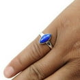 thumbnail image 2 of Women Gift Marquise Lapis Lazuli Stone 925 Silver Bezel Cocktail Ring Size 8, 2 of 2