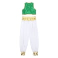 thumbnail image 4 of YONGHS Kids Boys Arabian Prince Costume Halloween Street Rat Suit Waistcoat with Pants Green 12, 4 of 8