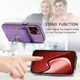 thumbnail image 5 of Compatible with iPhone 16 Wallet Case with Credit Card Holder, 360° Rotation Ring Holder Stand, Back Flip Premium Leather Shockproof Cover for iPhone 16,Purple, 5 of 12