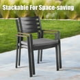 thumbnail image 4 of Ulax Furniture Outdoor Stackable Chairs Patio Stackable Aluminum Dining Armchair With Teak Arm And Olefin Cushions, Set of 2, 4 of 8
