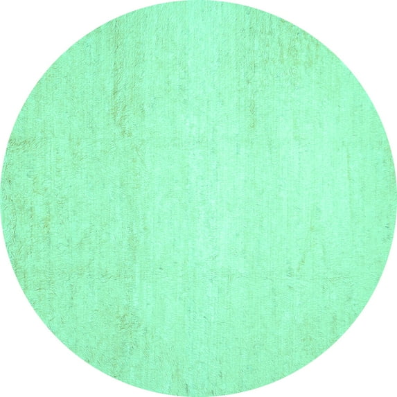Ahgly Company Indoor Round Solid Turquoise Blue Modern Area Rugs, 3' Round