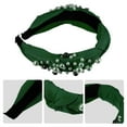 thumbnail image 4 of Unique Bargains 1 Pcs Women Knotted Headbands Fashion Wide Faux Pearl Bead Headband Hair Accessories Green, 4 of 7