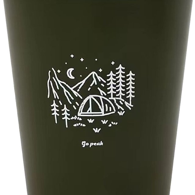 Tazas portátiles para acampar, juego de utensilios de cocina, taza de viaje, accesorios para acampar (verde)