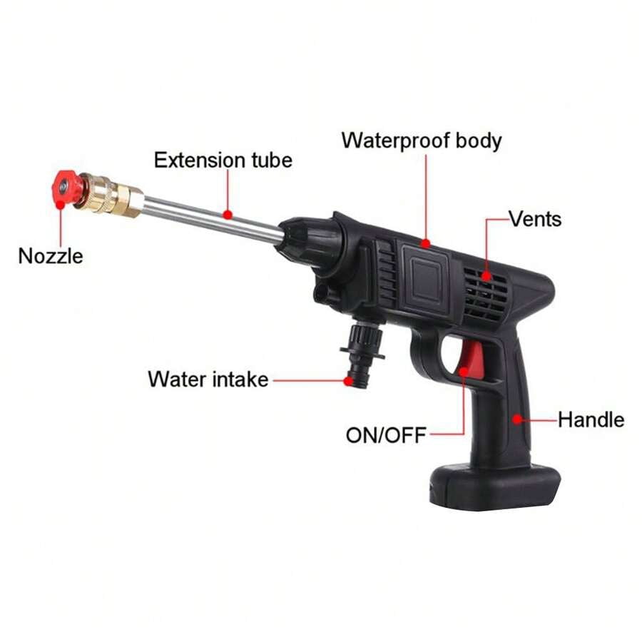 Cordless Pressure Washer, 6-In-1 Nozzle Portable Battery Powered Pressure Washer Handheld With 2 Rechargeable Battery Powered, Portable High Pressure Cordless Power Washer