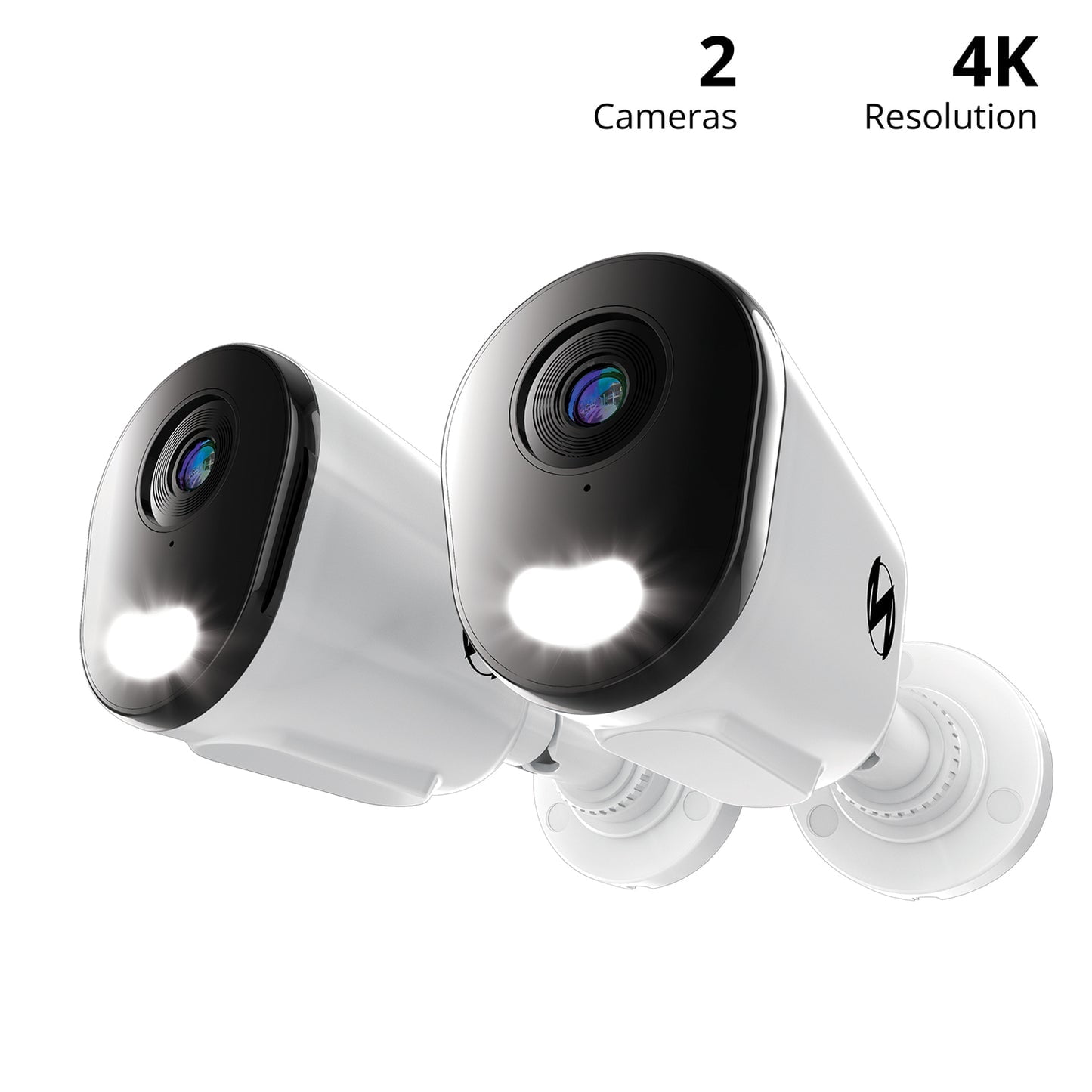 Night Owl Add On Wired IP 4K Deterrence Cameras with 2-Way Audio - 2 Pack - White