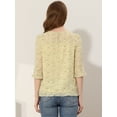 thumbnail image 4 of INSPIRE CHIC Women's Floral Print Chiffon Ruffle 3/4 Sleeve Flowy Blouse 1 XL, 4 of 5