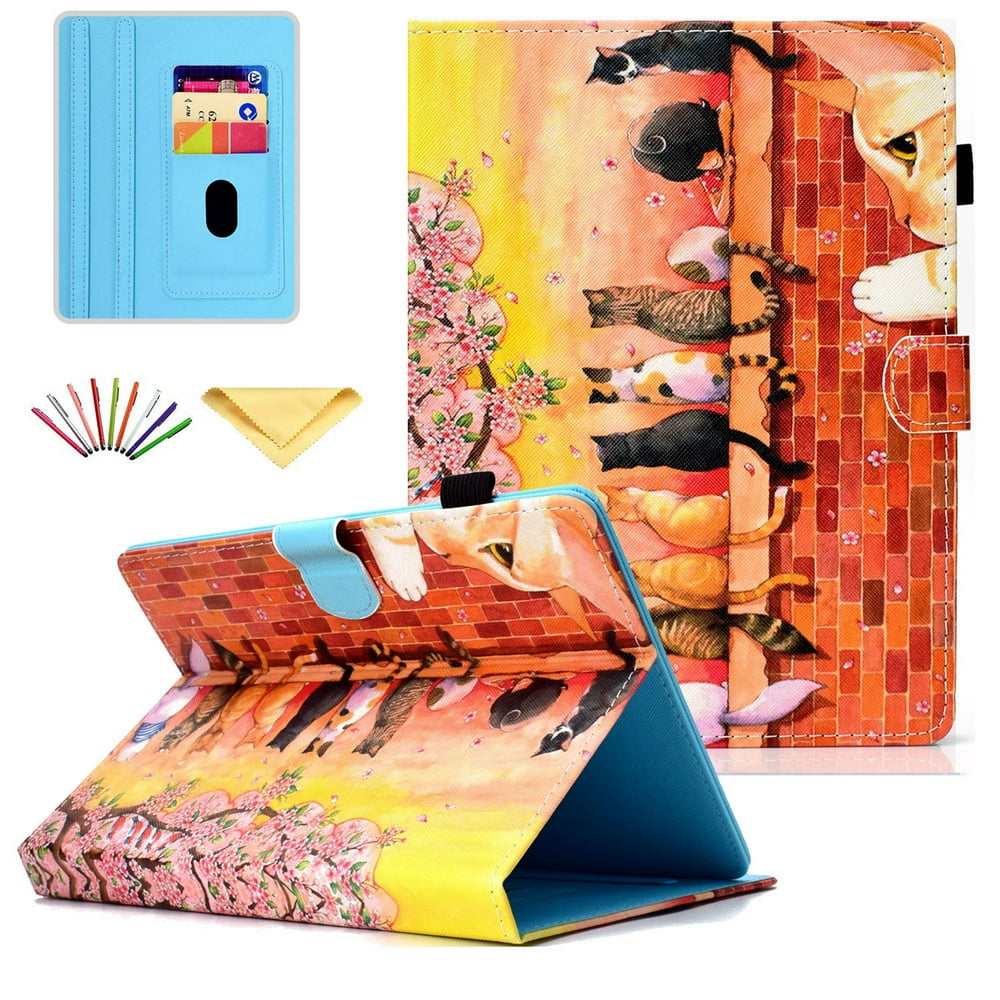 Universal 7 Inch Tablet Flip Case PU Leather Shockproof Stand Case Builtin Card Slots For