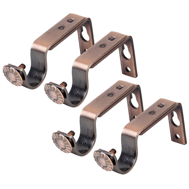 soportes de pared para barra de cortina de aleación de aluminio para varillas de 18-22 mm (marrón claro)