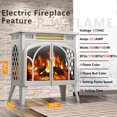 thumbnail image 2 of Electric Fireplace Heater 25" with Remote Control,Fireplace Stove Decor with Different Flame Effects and Log Set for Indoor,5 Adjustable Brightness and Heating Mode,Overheating Safe Design - Beige, 2 of 8
