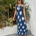 thumbnail image 6 of Baseball Softball Ball Womens Night Club Maxi Dress V Neck Sleeveless Bohemia Long Dresses, 6 of 9