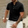 thumbnail image 4 of Wyobmus Mens Henley Shirts Short Sleeve Casual Fashion Button Up Shirts Lightweight Summer Basic Tee S-3X Black, 4 of 8