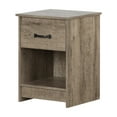 thumbnail image 2 of South Shore Tassio 1-Drawer Nightstand with Open Storage Space for Adult, in Weathered Oak, 2 of 10