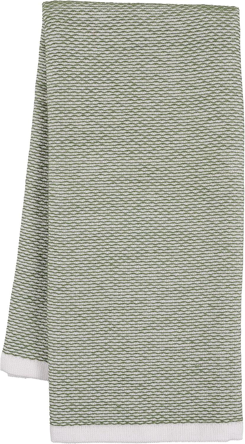 KAF Home Ayesha Curry Cotton Kitchen Towels Set, Absorbent Dish Towels, 18” x 28”, Green, 6 Pack