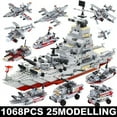 thumbnail image 4 of Navy War Chariot Ship Army Boat Plane Model Warships Building Blocks Compatible With Lego  Construction Set for Boys Bricks Toys, 4 of 7