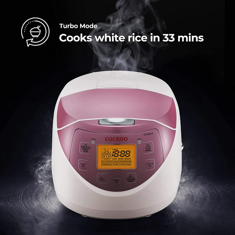 Cuckoo CR-0671V 6 Cups Electric Heating Rice Cooker - White & Violet