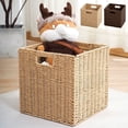 thumbnail image 1 of Seasonal Savings,Imitation Rattan Woven Foldable Storage Basket, Home Clothes and Snacks Storage Basket, Sundries Organizing Boxes, | Paper, Black-634 $BS$3, 1 of 7