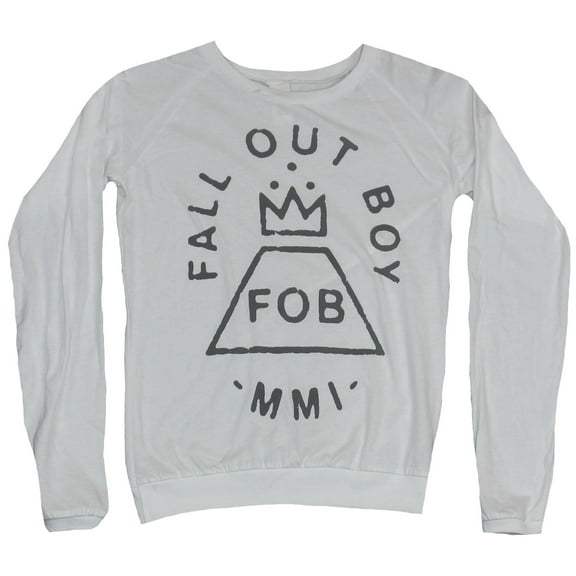 Fall Out Fallout Boy Girls Juniors Light Pullover - Simple Word Black line Crown (Small)