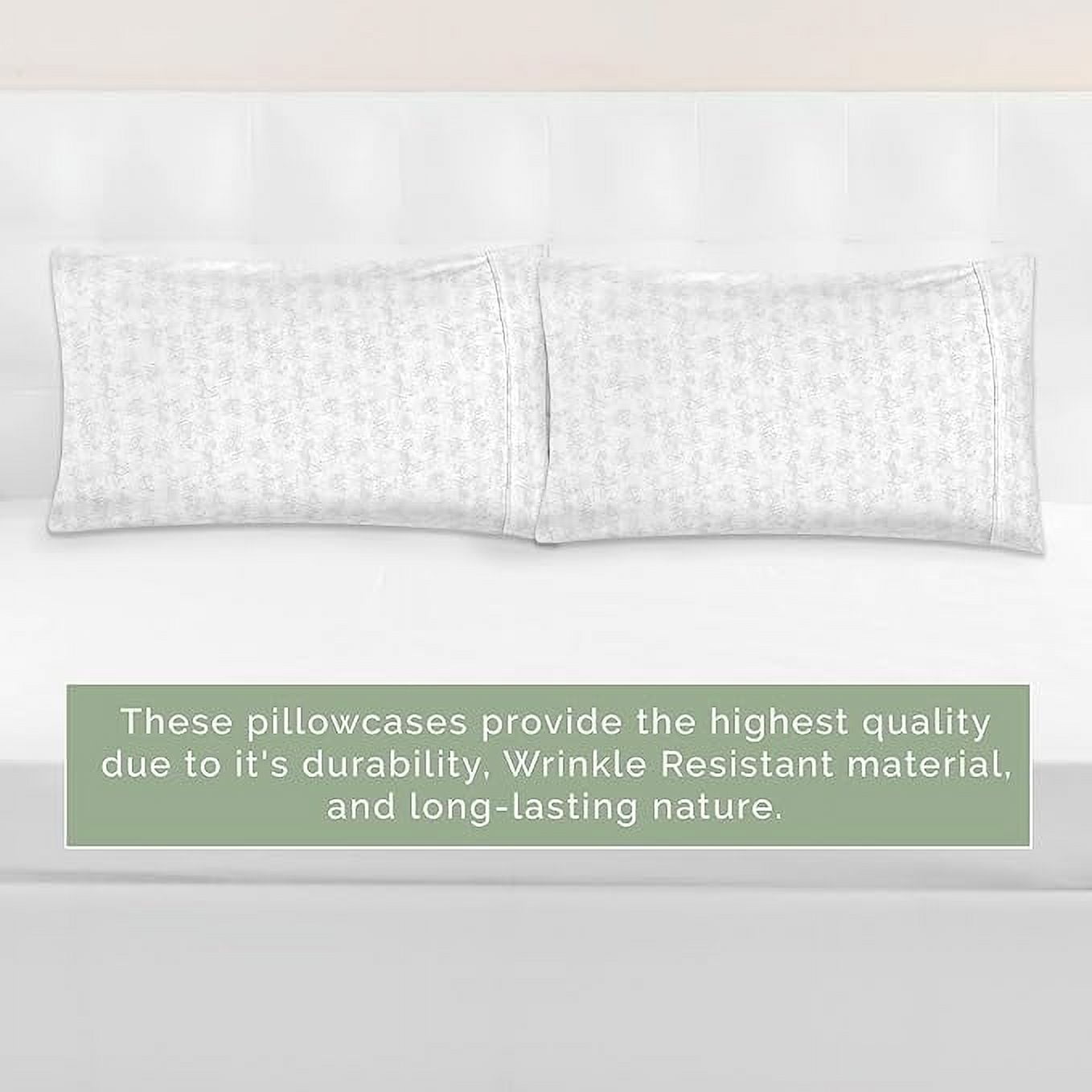 Elegant Comfort Set of 2 Sea Waves Print Pillowcases, 1500 Series Hotel Quality Microfiber, Soft and Smooth with Envelope Closure, King, Wave Beige