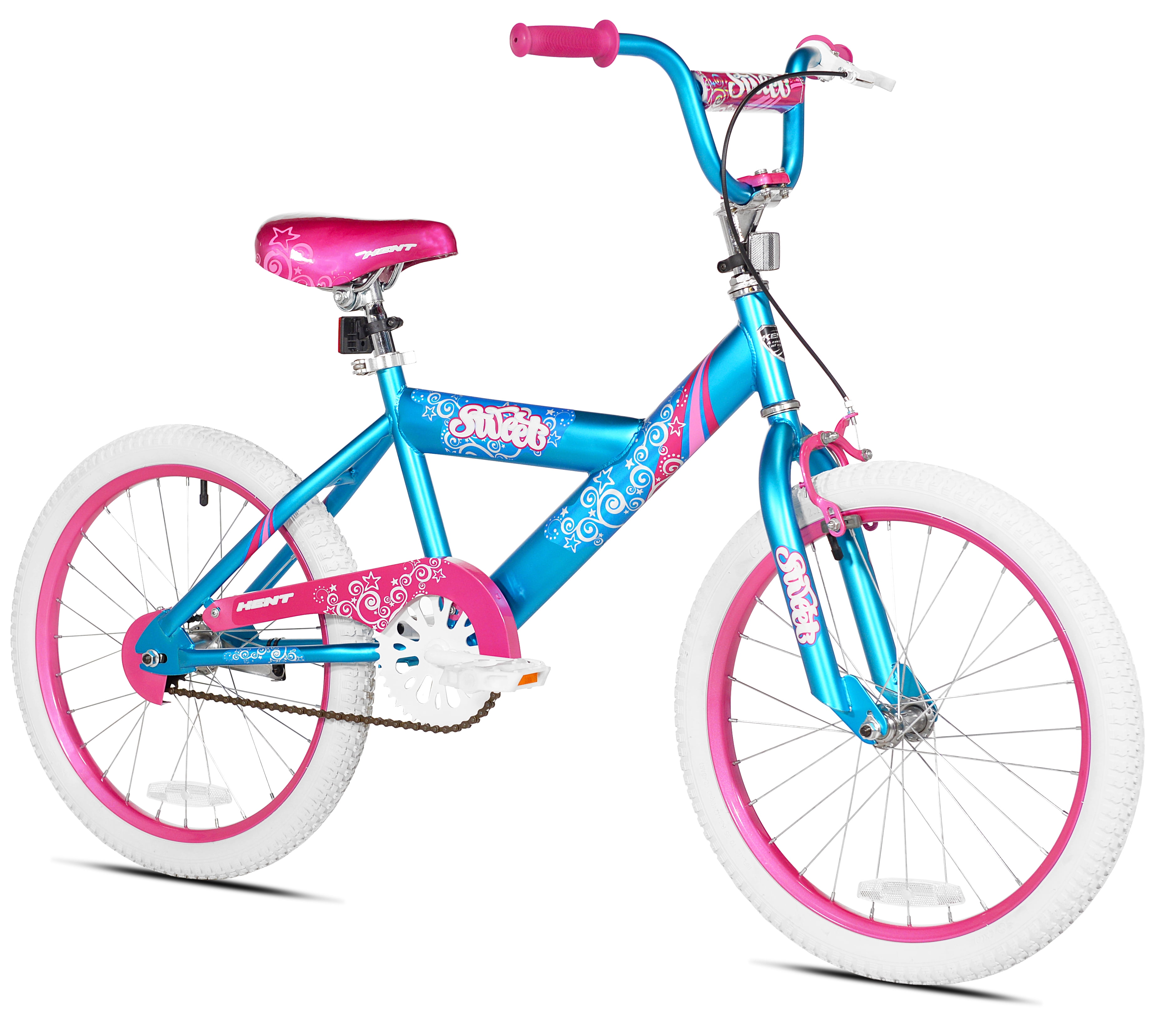 blue and pink bmx bike
