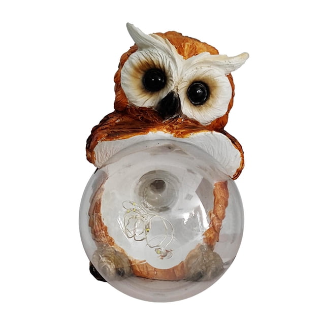 Cartoon Sturdy Solar Light Ornaments Statue Sculpture Decor for Owl