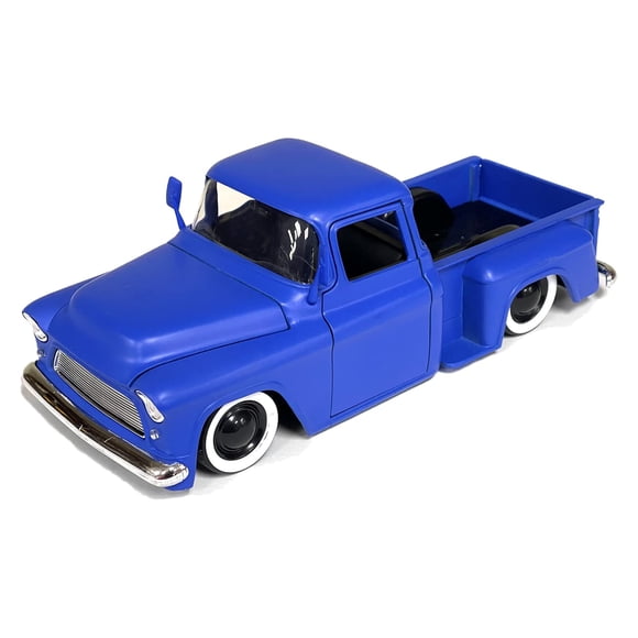 MiJo Exclusives Jada Toys 1:24 1955 Chevrolet Stepside Truck - Matte Blue - Just Trucks - 34295