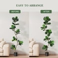 thumbnail image 2 of Artificial Fiddle Leaf Fig Tree - 6FT Fake Plant with Black Nursery Planter, Large Fake Tree for Home or Office Decor - Artificial Plants Indoor Outdoor,Housewarming Gift, 2 of 6