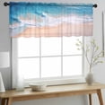 thumbnail image 2 of Blue Beach Valance Curtains for Kitchen/Living Room/Bathroom/Bedroom Window, Rod Pocket Small Topper Half Short Window Curtains Voile Sheer Scarf, Summer Ocean Coastal Nautical Seaside 42"x18", 2 of 8