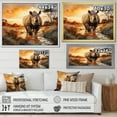 thumbnail image 4 of Designart "Vast Sunset Rhinoceros A wall art" Animals Floater Framed Canvas Art Print, 4 of 7