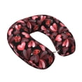 thumbnail image 2 of KLL Ladybugs and Red Hearts Pattern Memory Foam Cervical Neck Pillow Versatile U-Shaped Pillows for Home/Office/Camping/Travelling/Soft Washable Cover, 2 of 8