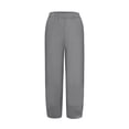 thumbnail image 6 of TRUBKH Women Linen Pants Beach Baggy Trousers Comfort Resort Wear Flowy Palazzo Wide Leg Palazzo Pant Wide Leg Linen Pants Wide Leg Cotton Linen Pant Balloon Pants Women's Sweatpants Gray M, 6 of 6