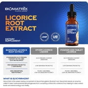BioMatrix Licorice Root Extract | Raise Cortisol, Energy - Glycyrrhizin (1200 Drops, 2 fl oz)