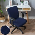 thumbnail image 3 of Elastic Office Chair Covers Spandex Stretchable Washable Chair Slipcover Dark Blue, 3 of 6