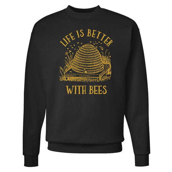 Inktastic Life's Better with Bees Adult Sweatshirt