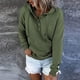 thumbnail image 3 of Sudadera Sudadera básica para mujer, ajuste holgado, algodón, estilo informal, manga larga, ropa de calle, traje Ygjytge Verde S para Mujer, 3 of 7