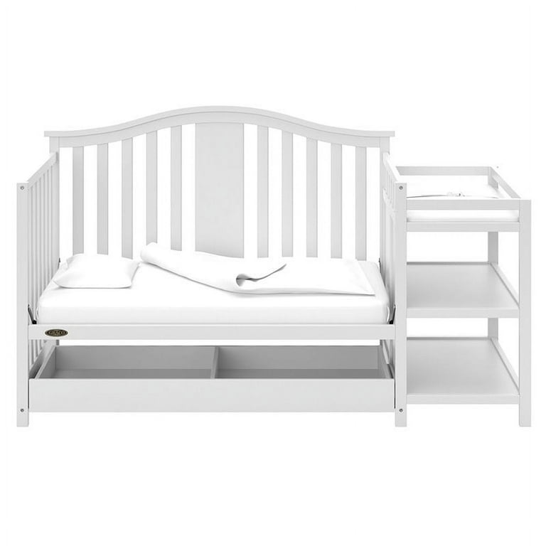 Graco Solano 4 in 1 Convertible Crib and Changer with Drawer White