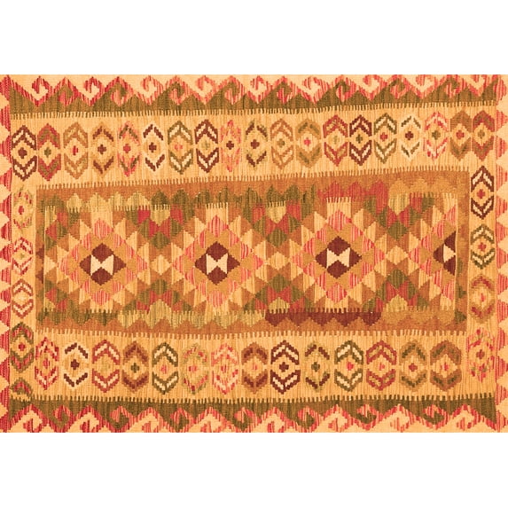 Ahgly Company Indoor Rectangle Southwestern Orange Country Area Rugs, 8' x 12'