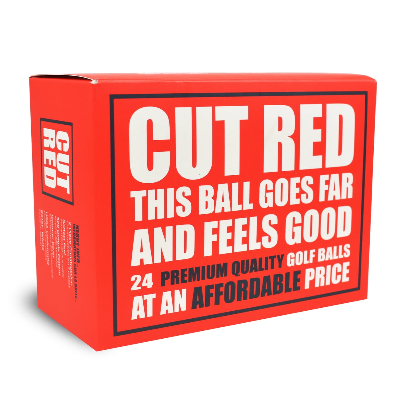 Cut Red 2 Piece Ionomer Golf Balls, 24 Pack, White -