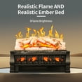 thumbnail image 3 of Electactic Electric Fireplace Log Set Heater 21IN, Remote Control, Flame Brightness Adjustable, Overheating Protection, Realistic Ember Bed, 1500W Whitish Gray logs, 3 of 7