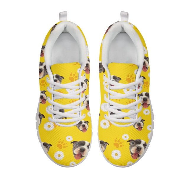 Zapatillas deportivas con estampado de cachorro amarillo para mujer y hombre, de malla transpirable, informales, planas, versátiles y resistentes al desgaste para uso diario, nuevas zapatillas de moda
