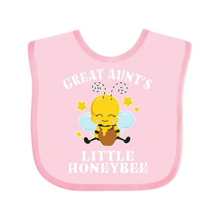 

Inktastic Cute Bee Great Aunt s Little Honeybee with Stars Gift Baby Boy or Baby Girl Bib