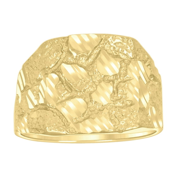 10kt 10k Yellow Gold Mens Nugget Fashion Ring