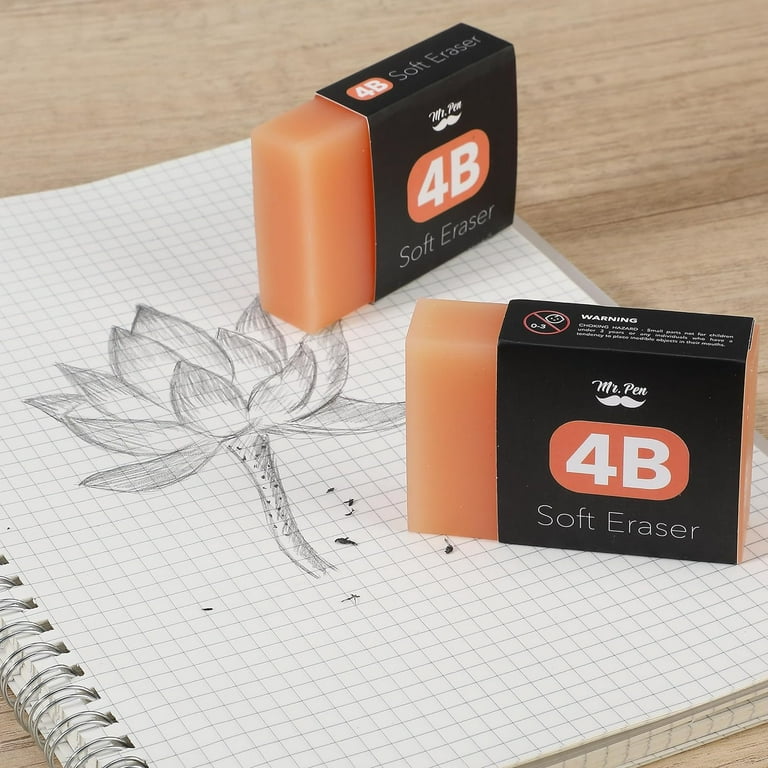 Mr. Pen- Extra Large 4B Soft Erasers, 3 Pack, 3”x2” Pencil Eraser