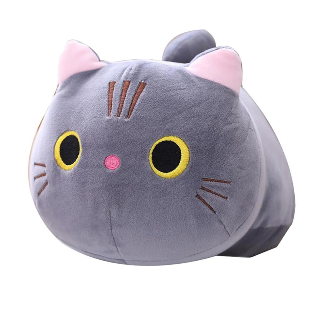 cat stuffed sofa pillow ,grey cat stuffed animal cat plush pillow for