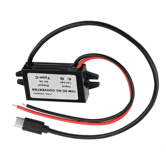 Yammee 12V 24V to 5V USB C 5A Step Downs Converter Waterproof Power Adapter High Efficiency Power Adapetr 15W for Car Devices