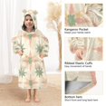 thumbnail image 3 of FORMRS Wearable Blanket Hoodie with Sleeves for Kids Cozy Flannel Sweatshirt, Pastel Beige Geometric, 3 of 7